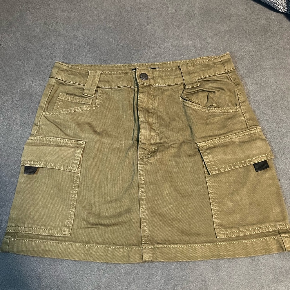 Forever 21 Army Green Cargo Mini Skirt